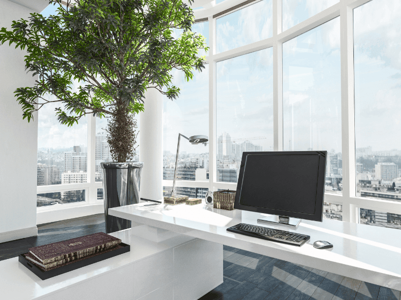 oficina moderna con vista panoramica